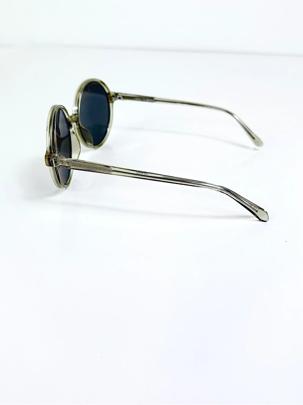 Linda Farrow LFL650 Oversized Round Sunglasses White Gold Titanium Full Set